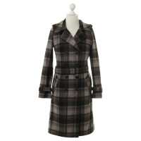 Turnover Coat with plaid pattern