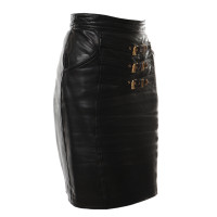 Gianni Versace Leather skirt with metal closure