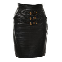 Gianni Versace Leather skirt with metal closure