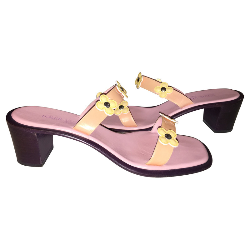 Louis Vuitton Pink patent leather mules