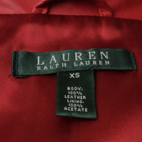 Ralph Lauren Veste en cuir rouge
