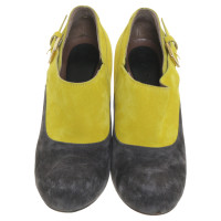 Marni Ankle Boots in Gelb und Dunkelgrau