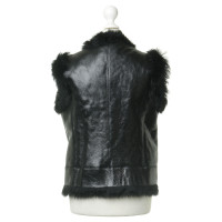 Prada Leather vest with fur