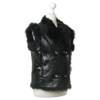 Prada Leather vest with fur