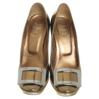 Roger Vivier Patent leather pumps with metallic-look