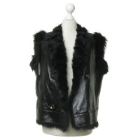 Prada Leather vest with fur