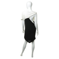 Vionnet zwart witte asymmetrische jurk