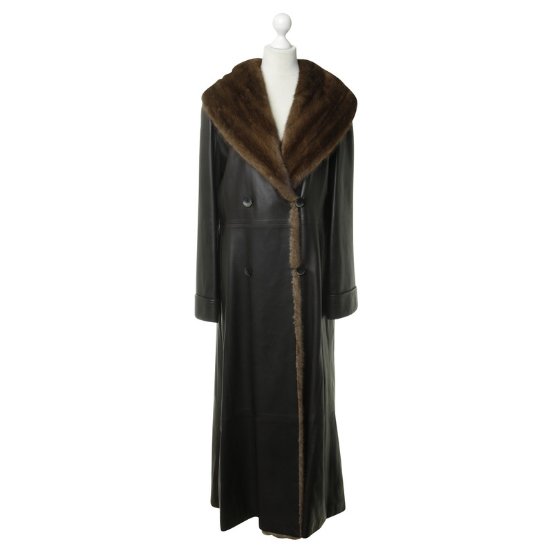 Other Designer Sam - Rone - leather coat with mink trim