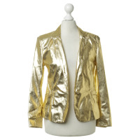 Faith Connexion Lederen Blazer in goud metallic