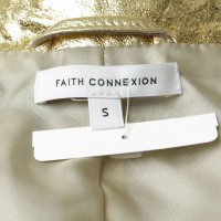 Faith Connexion Lederen Blazer in goud metallic