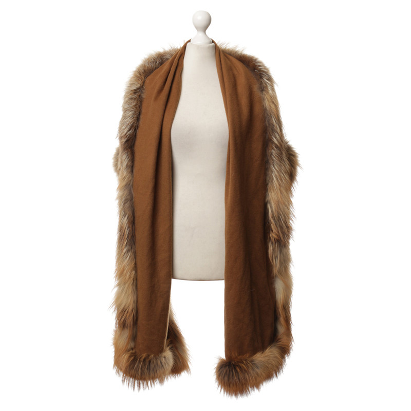 Other Designer Shawl with fur trim