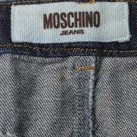 Moschino Denim skirt with leather trim