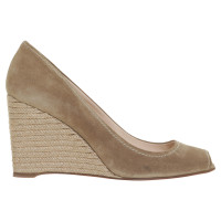 Prada Wildlederwedges in Beige