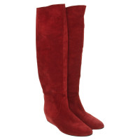 Lanvin Suede boots in red