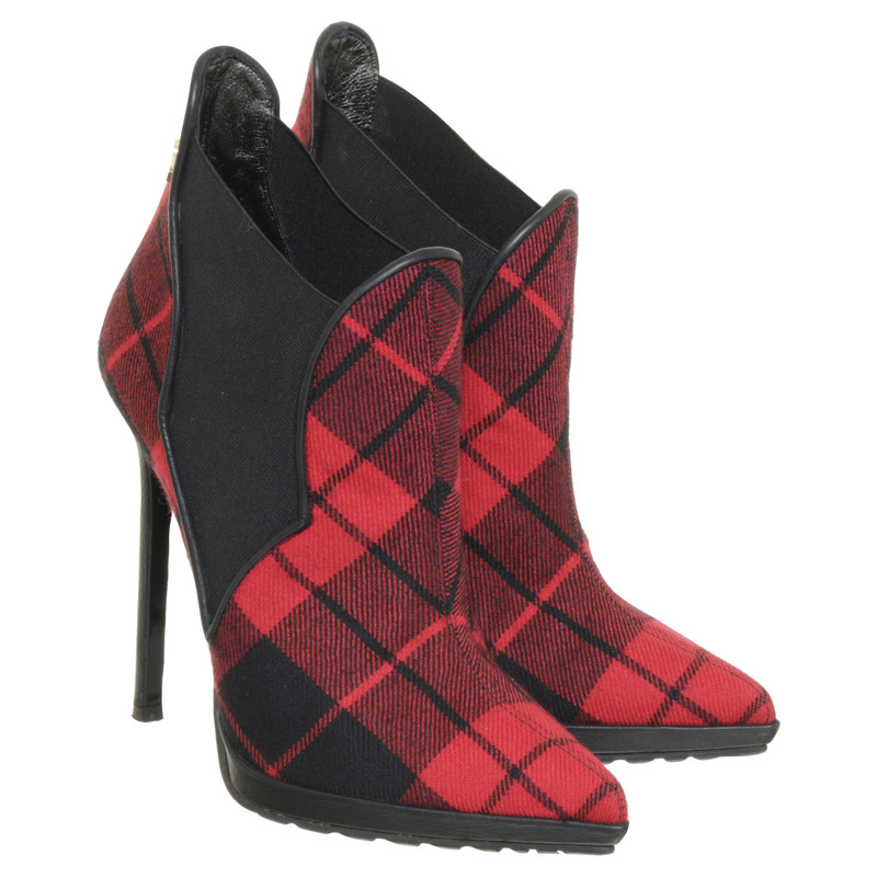 Philipp Plein Ankle boot with check pattern