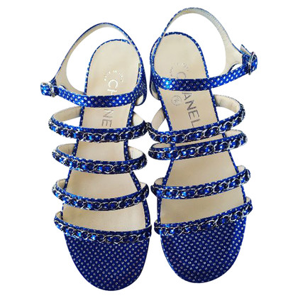Chanel Blaue Sandalen