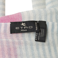 Etro Cashmere scarf in turquoise and pink