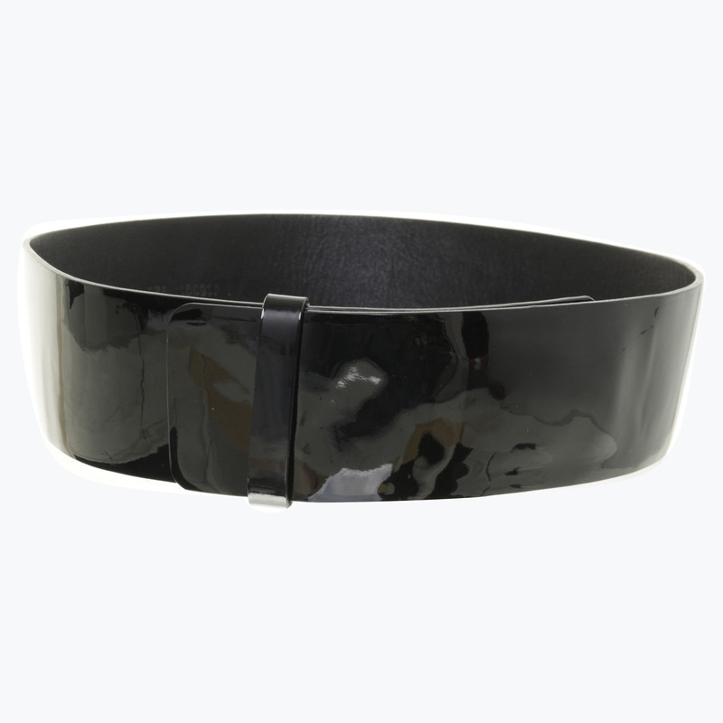 Jil Sander Belt in black patent leather