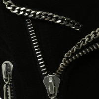 Philipp Plein Leather jacket with chain detail