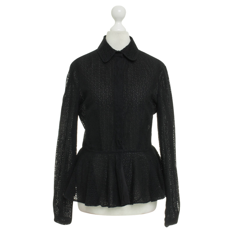 Alexander McQueen Camicia in pizzo con peplo