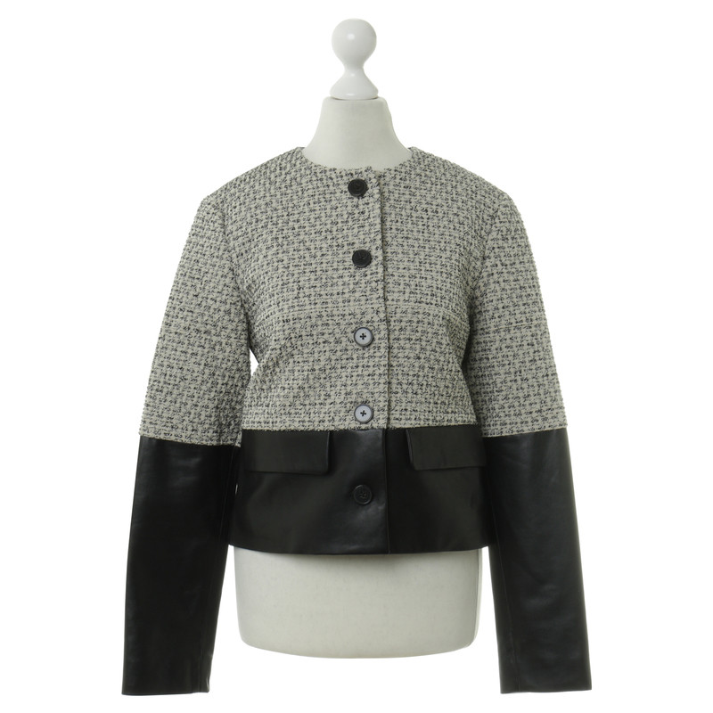 Derek Lam Jacke mit Lederbesatz