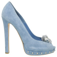 Alexander McQueen Peep-toes in light blue