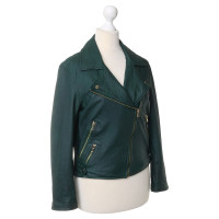 Max & Co Leather jacket in moss green