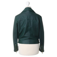 Max & Co Leather jacket in moss green