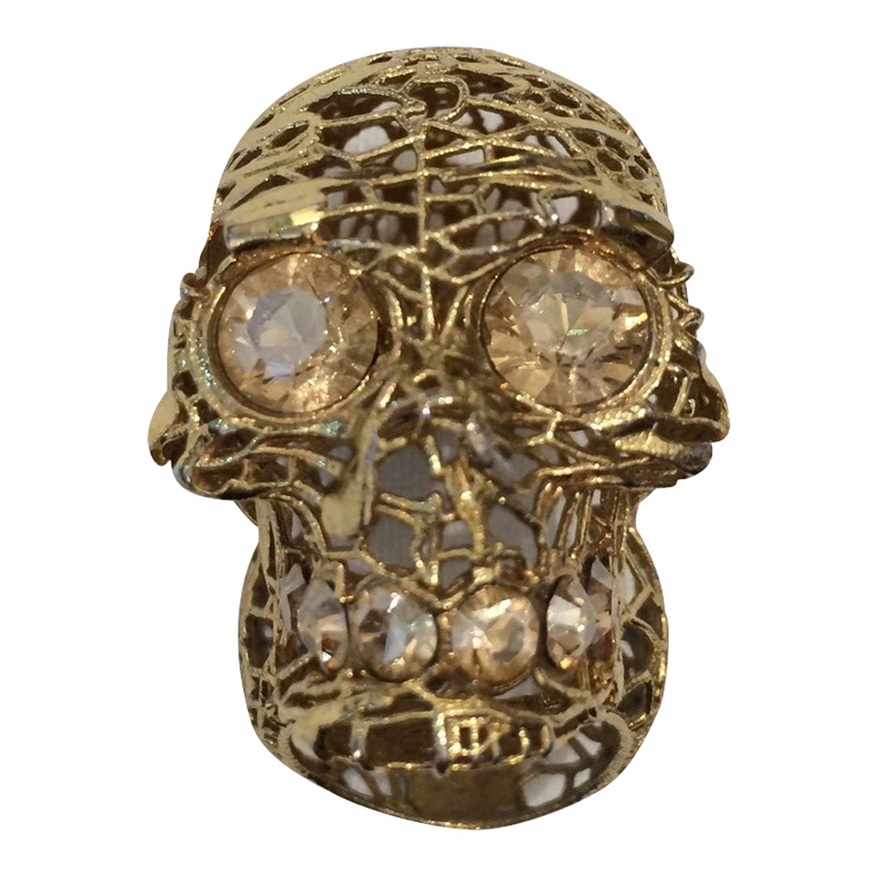 Mc Q Alexander Mc Queen Ring with skull and crossbones motif