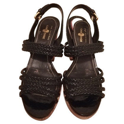 Car Shoe Sandals Leather in Black