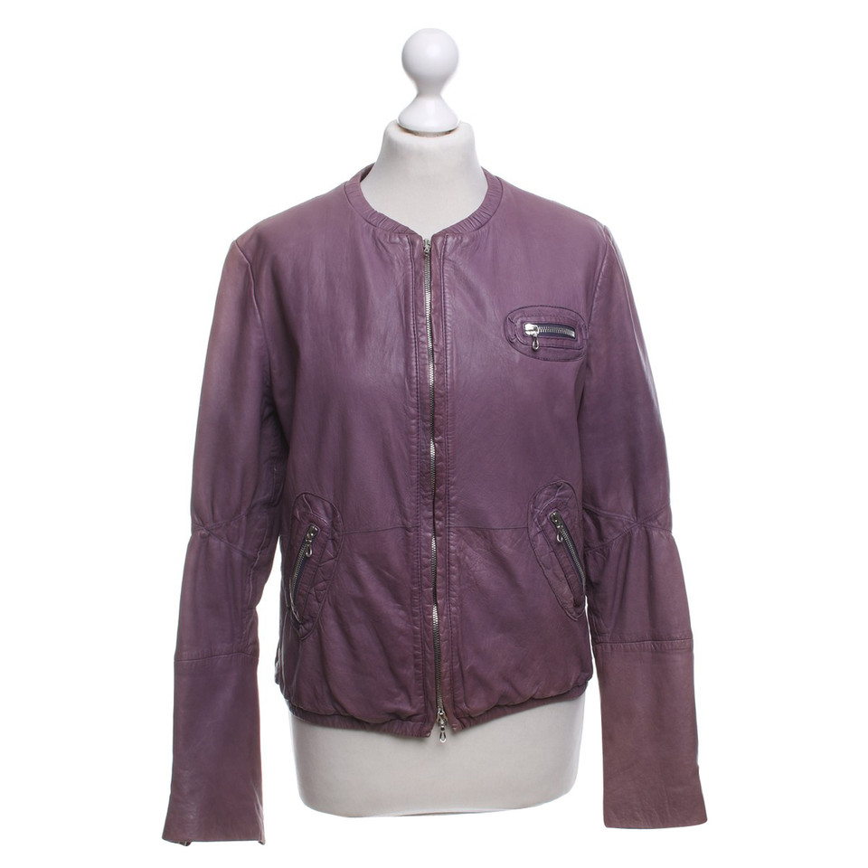 St. Emile Lavender leather jacket in used look