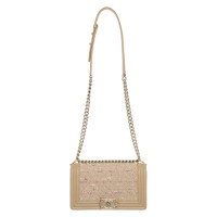 Chanel Boy Medium Leer in Beige