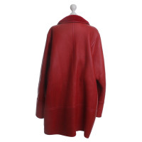 Kenzo Cappotto in pelle nel colore rosso