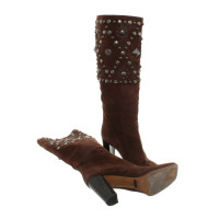 Dolce & Gabbana Wild leather boots in brown