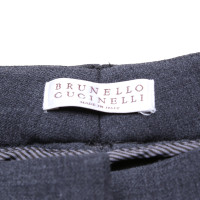Brunello Cucinelli Wollen broek in antraciet