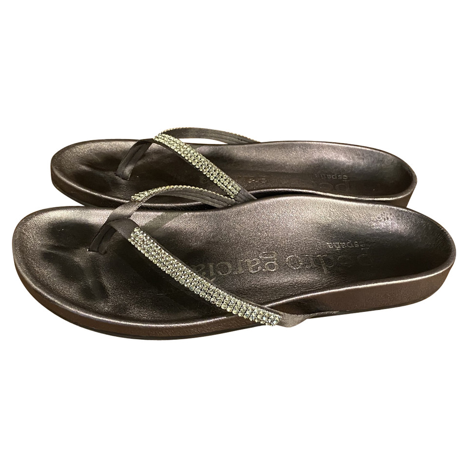 Pedro Garcia Sandals Leather in Silvery