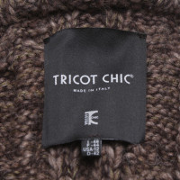 Other Designer Tricot Chic - knitted coat with real fur