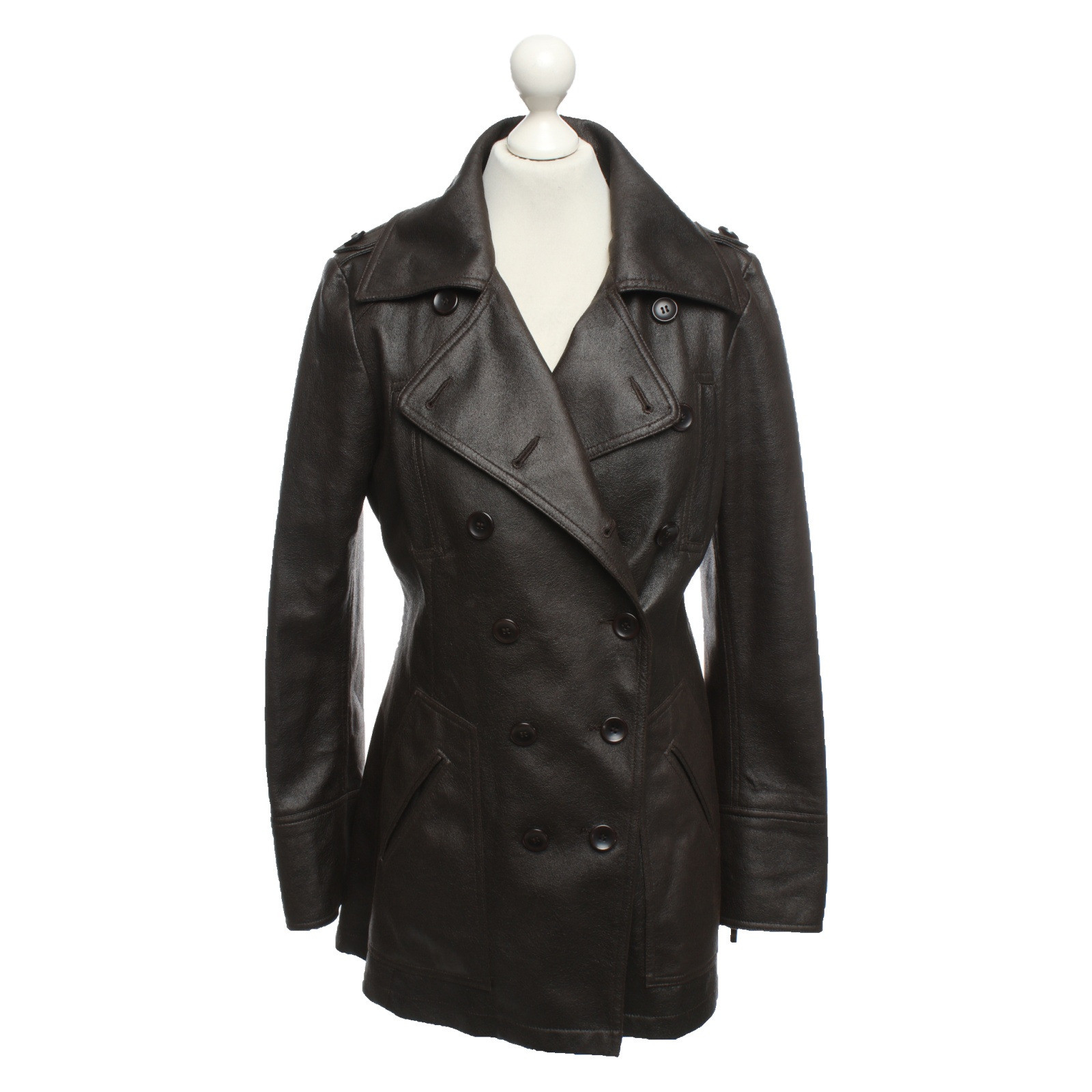 Balmain Jacket Coat In Brown Second Hand Balmain Jacket Coat In Brown Buy Used For 221