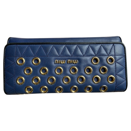 Miu Miu Sac à main/Portefeuille en Cuir en Bleu