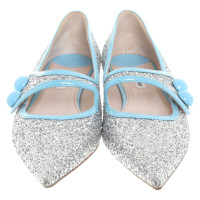 Miu Miu Slipper mit Glitzer-Applikationen