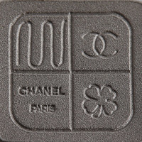 Chanel Silber-Ton Gravierte Ohrringe