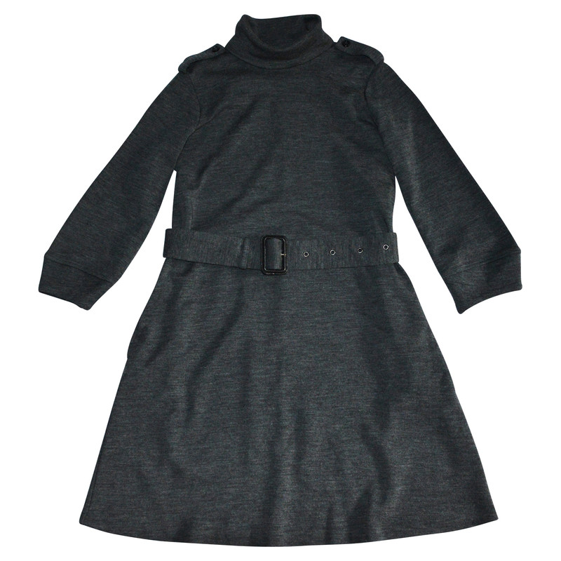 Burberry Grey wool dress with belt