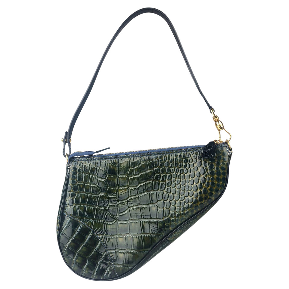 Christian Dior Shoulder bag Patent leather in Khaki