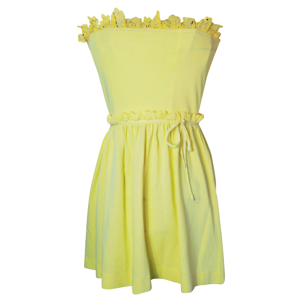 Red Valentino Kleid aus Baumwolle in Gelb