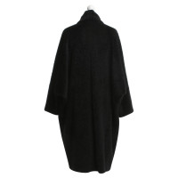 Max Mara manteau de laine en noir brillant