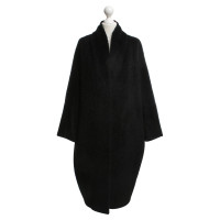 Max Mara manteau de laine en noir brillant