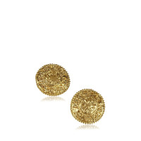 Chanel Engraved Gold-Tone Clip-On Earrings