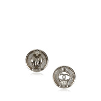 Chanel Silver-Tone CC Clip-On Earrings