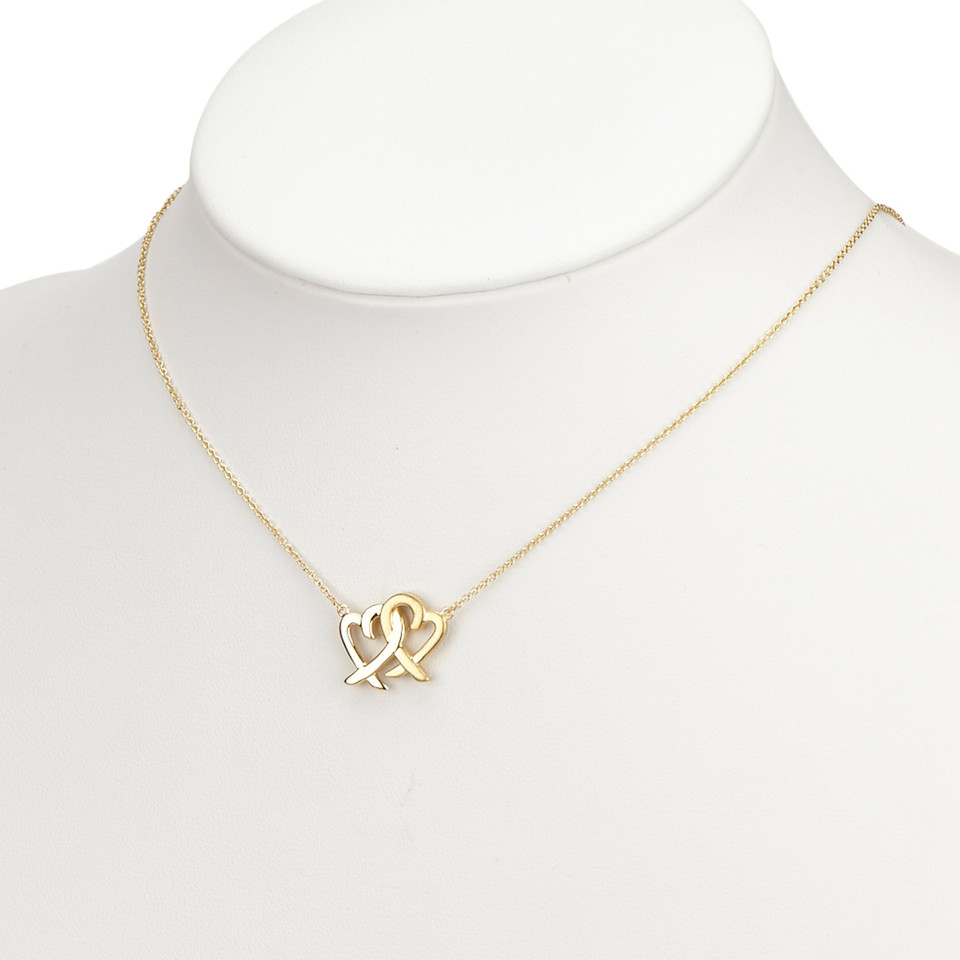 Tiffany & Co. 18K Double Loving Heart Pendant Necklace