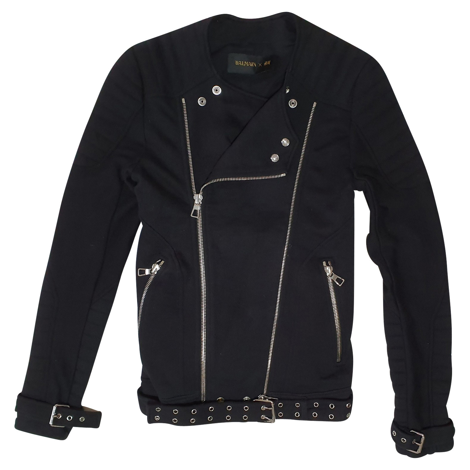 Balmain X H&M Jacket/Coat Cotton in Black - Second Hand Balmain X H&M Jacket /Coat Cotton in Black buy used for 219€ (4206957)